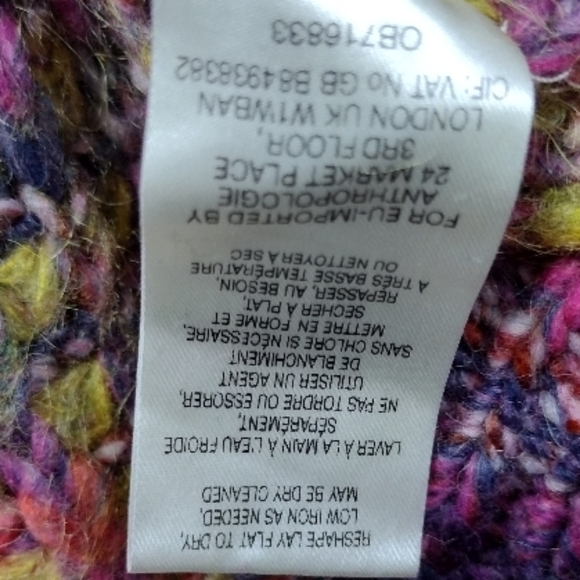 Anthropologie Moth Wool Mohair Hill Walk Knit Sweater Women L Purple Artsy Retro - Picture 11 of 11